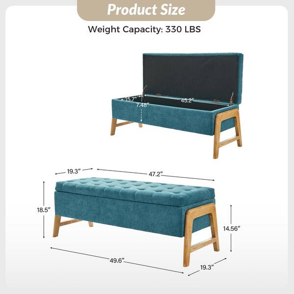 JAYDEN CREATION Hedda Turquoise 49.6 in. Wide Upholstered