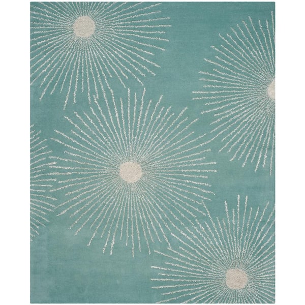 Soho Light Teal/Multi 8 ft. x 10 ft. Floral Area Rug