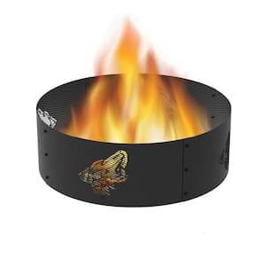 Decorative NHL 36 in. x 12 in. Round Steel Wood Fire Pit Ring - Arizona Coyotes