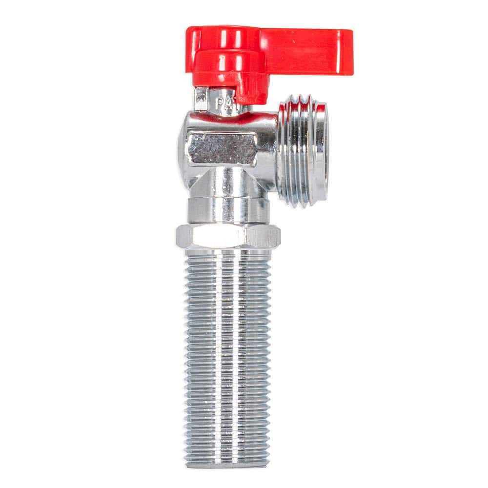Chrome Brass Washing Machine Outlet Stop Valve with Red Handle