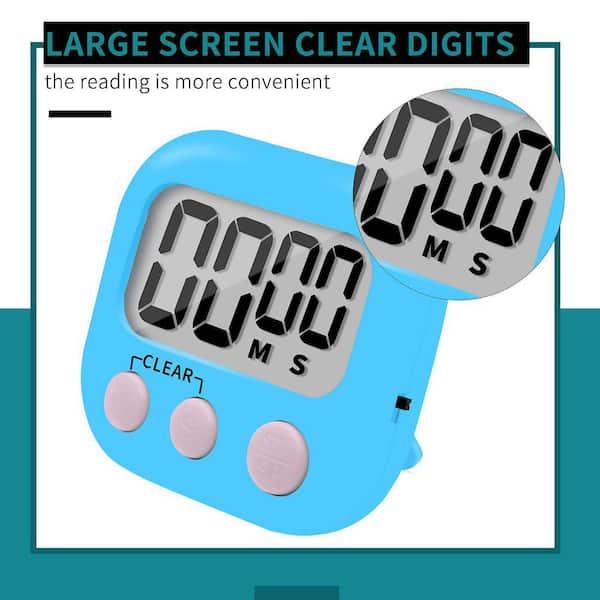 Wudkey 12 Pack Colorful Digital Kitchen Timer with Magnetic Back