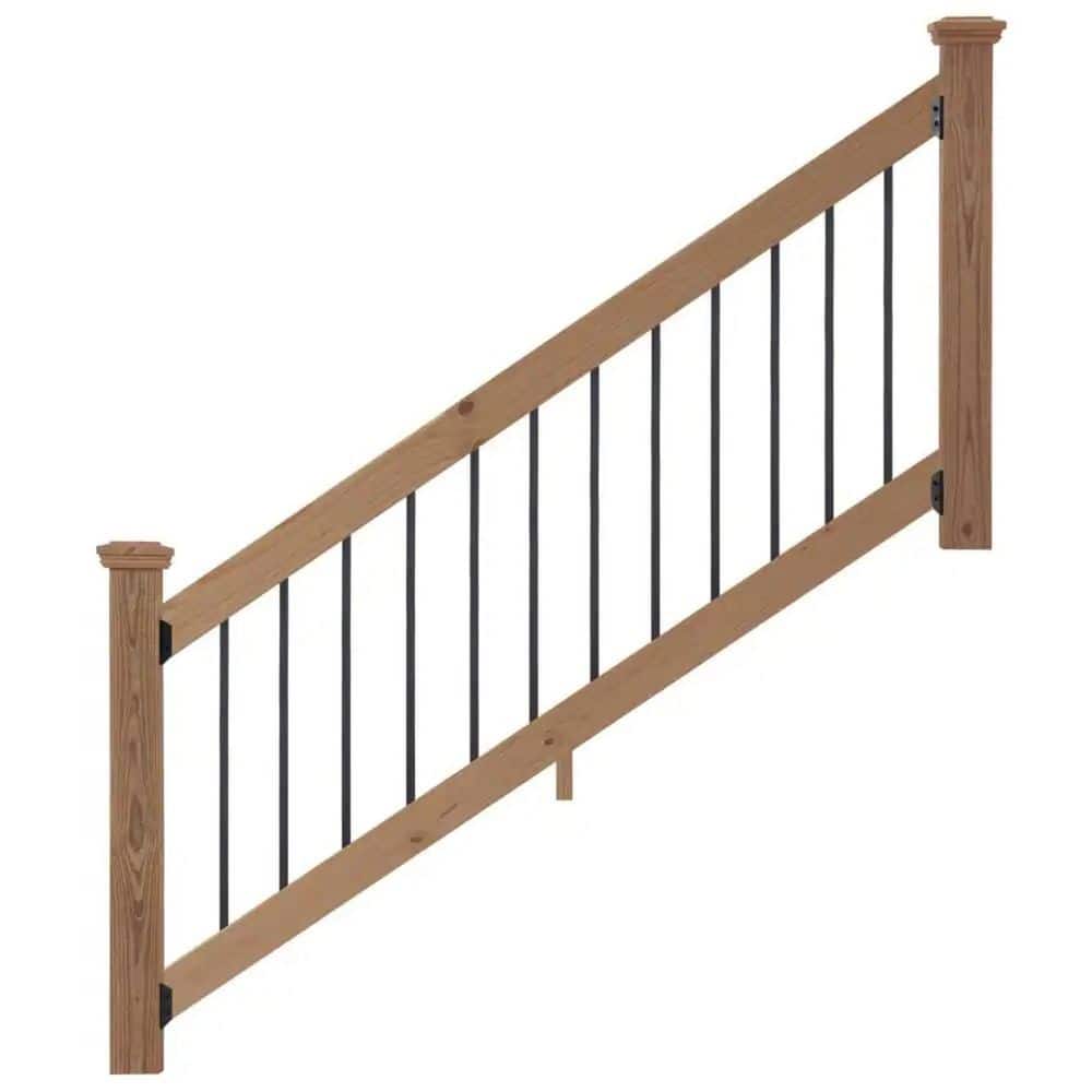 Walnut Railing Ash Posts ProWood 3 ft. x 6 ft. Pressure-Treated Walnut-Tone Pine Wood Deck Stair ...