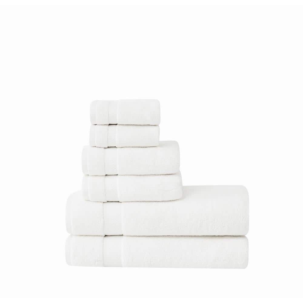 White Cotton and Polyester Hand Washcloth Set for Kids