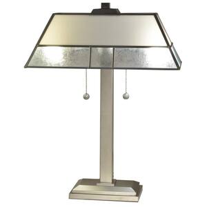Concord 24 in. Silver Table Lamp with Fused Glass Shade