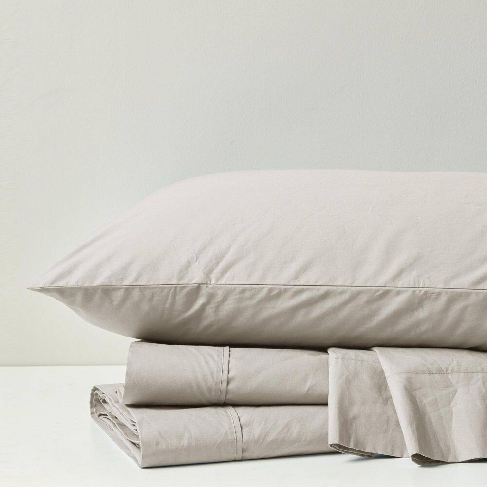 Full White Cotton Percale Sheet Set