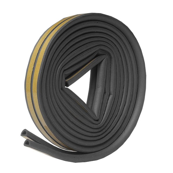 Frost King 5/16 in. x 1/4 in. x 17 ft. Grey D-Center EPDM Medium Gap Weatherseal Tape