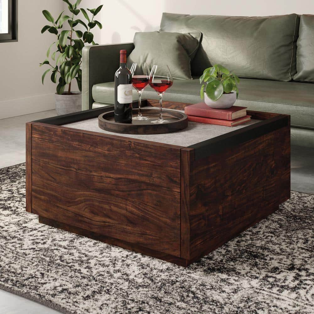 Manhattan Gate Square Rich Walnut Coffee Table with Storage