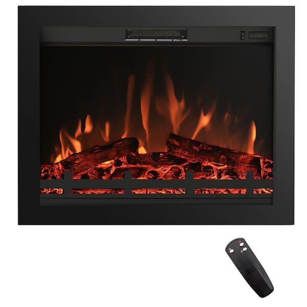 36 in. Electric Fireplace Insert, Realistic Flames, 4 Flame Brightness, 750/1500-Watt Heat