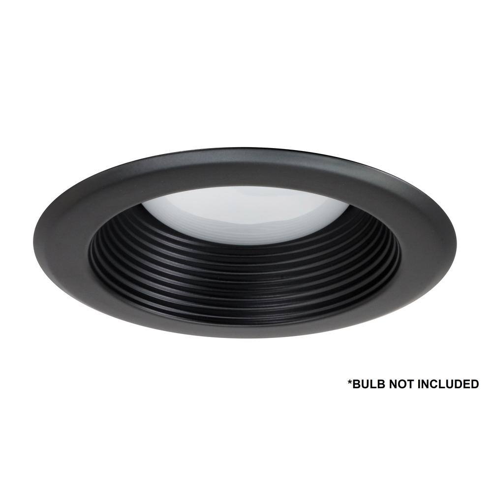 5-Inch Black Steel Recessed Baffle Trim