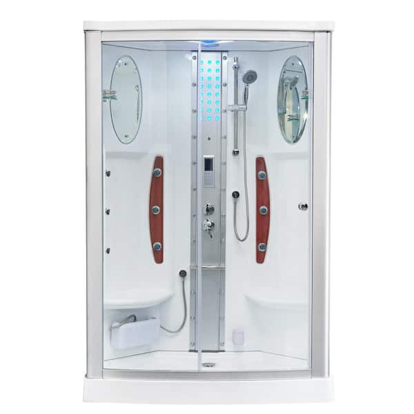 MESA 2-Person Rectangular Walk in Steam Shower with Sliding Doors 