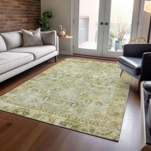 Chantille Machine Washable Indoor/Outdoor Abstract ACN1772 Sage 9 ft. x 12 ft. Area Rug