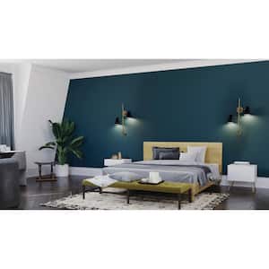 Sylvia 2-Light Black and Natural Brass Bedroom Indoor Wall Sconce Light