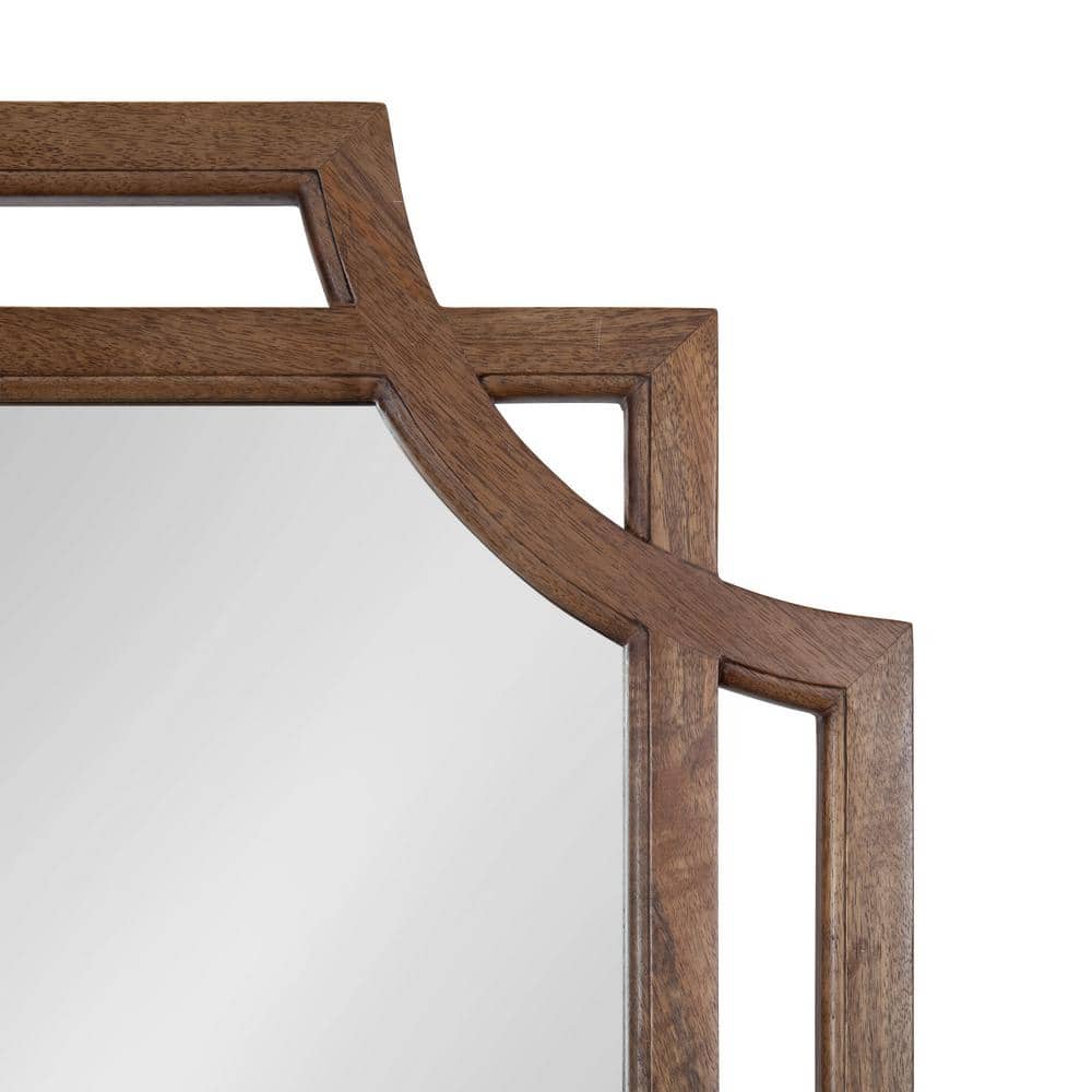 Minuette 40"x27" Natural Mango Wood Geometric Wall Mirror