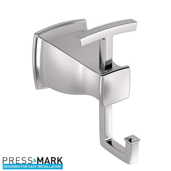 MOEN Hensley Double Robe Hook with Press and Mark in Chrome MY3503CH - The Home  Depot