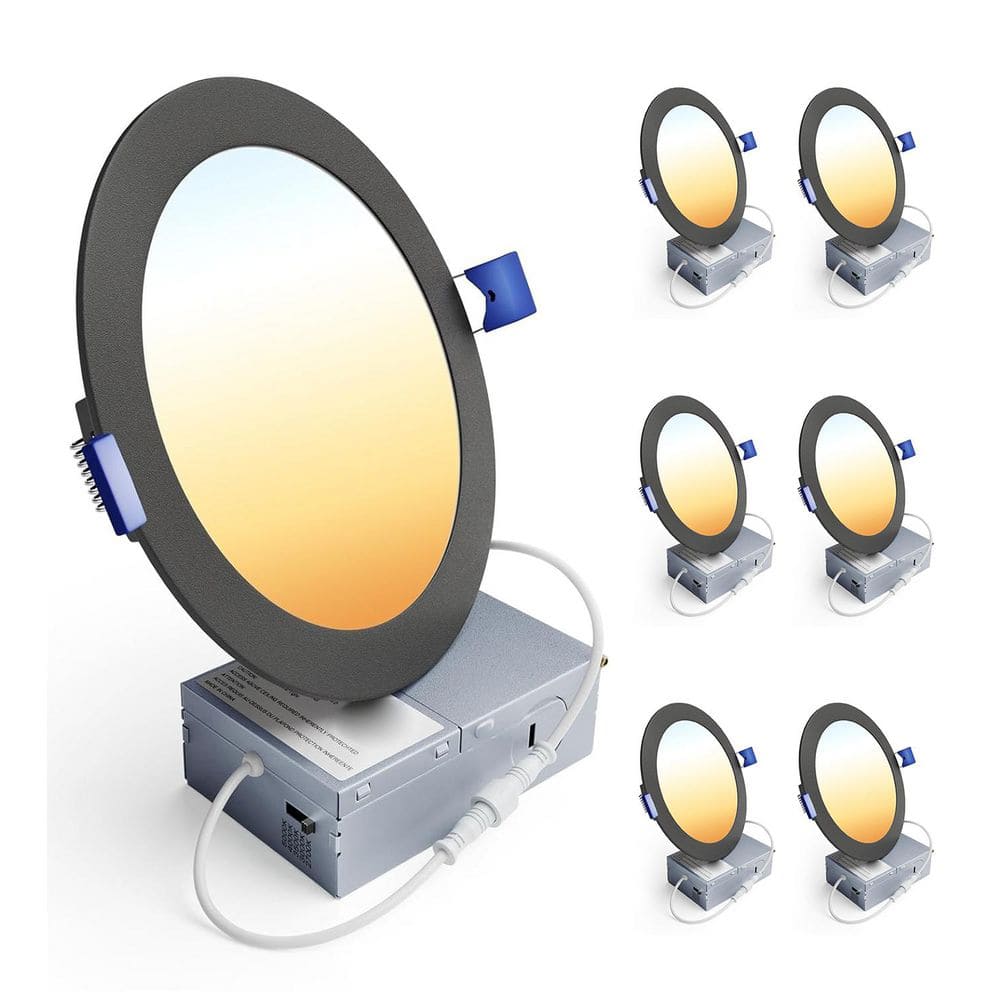 6 Pack 6 in. 5CCT Ultra-Thin Integrated LED Recessed Ceiling Light with Junction Box, 1050LM, Dimmable, 12W, ETL price history on PriceWatchPro