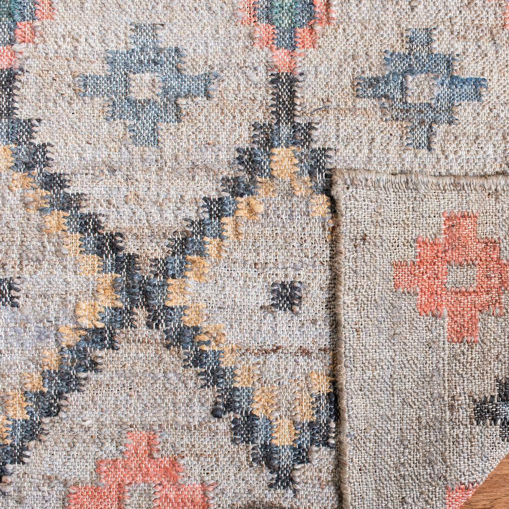 54" Beige and Gold Handmade Cotton Flat Woven Area Rug