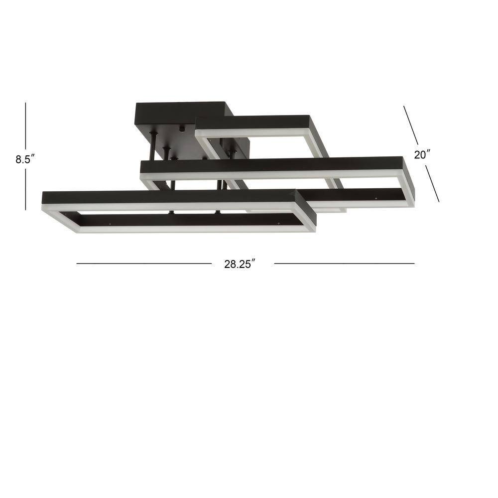 Lumina 28" LED Black Geometric Flush Mount Ceiling Light