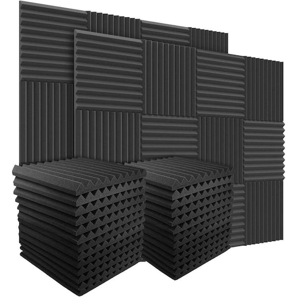 1 in. T x 1 ft. x 1 ft. Black Polyurethane Sound Absorbing Panel 50-Pack