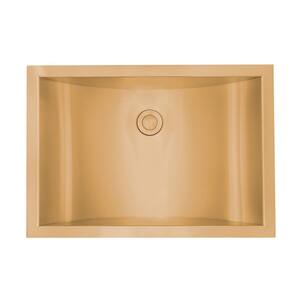 Ariaso 20 in. x 14 in . Undermount Bathroom Sink in Gold/Orange Brushed Polished Brass