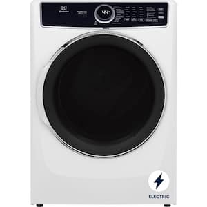 27 in. W 8 cu. ft. Front Load Electric Dryer with Perfect Steam and LuxCare Dry System, ENERGY STAR in White