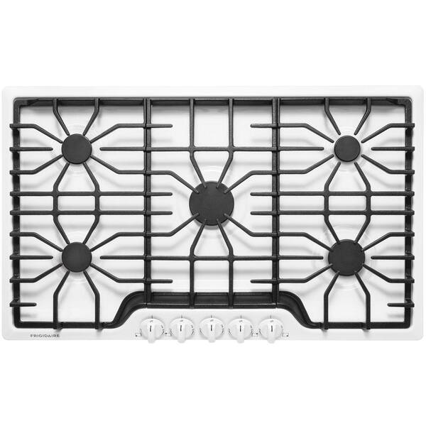 Frigidaire 36 in. Gas Cooktop in White with 5 Burners