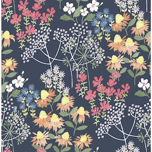 Dreamy Vintage Birds Black Floral Paper Non-pasted Strippable