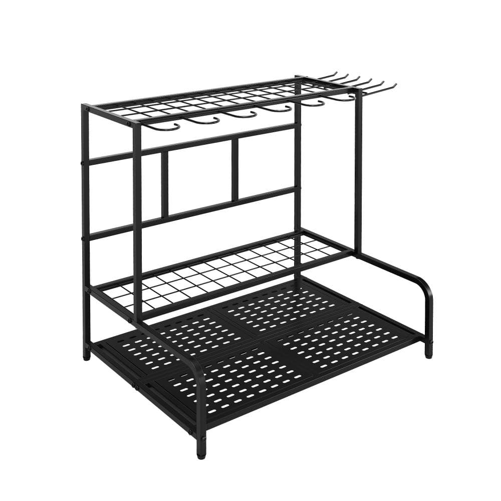 Garden Tool Rack, Holds Up to 39 Tools, Heavy-Duty Steel Garage & Shed Organizer with 12 Hooks price history on PriceWatchPro