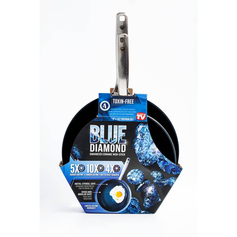 Blue Diamond 9.5" & 11" Nonstick Ceramic Frypan Set