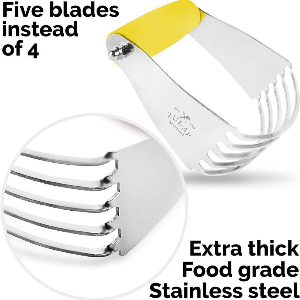 Yellow Stainless Steel 5-Blade Pastry Dough Blender