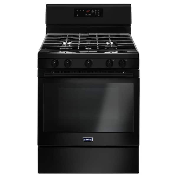 null 5.0 cu. ft. Gas Range with 5th Oval Burner in Black
