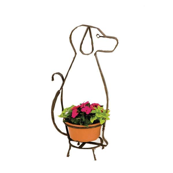 Deer Park 34 in. H x 18 in. W x 10 in. D Whimsical Dog Planter Holder