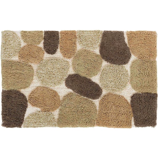 Chesapeake Merchandising Pebbles Khaki 20 in. x 32 in. Cotton 2-Piece Bath Rug Set