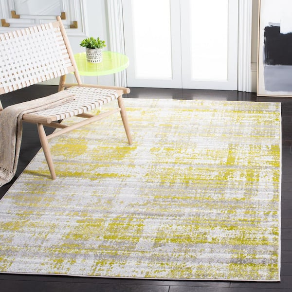 Skyler 7 ft. x 7 ft. Silver/Green Distressed Overdyed Square Area Rug