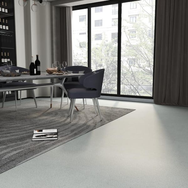 Grey Residential 4 MIL x 3.28 ft. W x Cut to Length Waterproof Vinyl Sheet Flooring (Covered 53.82 sq.ft./Box