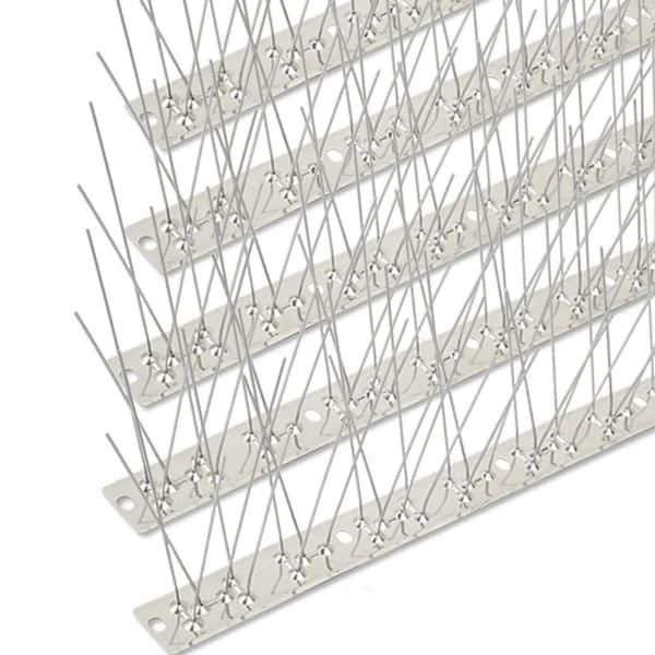 Stainless Steel Bird Spike, Outdoor Use Bird Spikes Strips with 304 Stainless Steel Pins for Crows Woodpeckers (56-Pack)