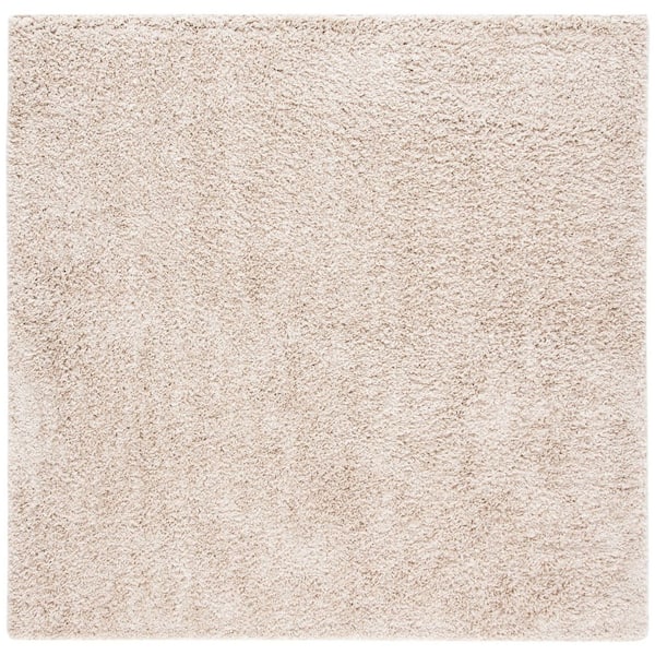 SAFAVIEH August Shag Beige 7 ft. x 7 ft. Solid Square Area Rug AUG200D ...