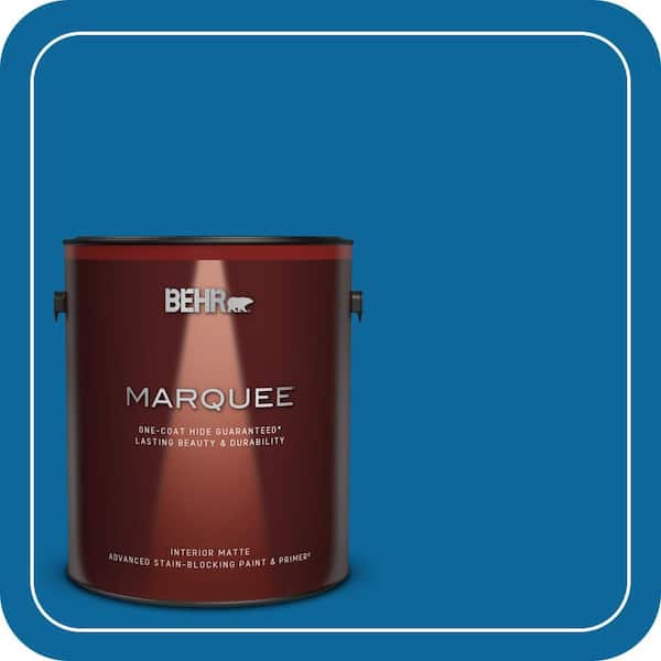 BEHR MARQUEE 1 gal. #MQ4-58 Mondrian Blue One-Coat Hide Matte Interior Paint & Primer