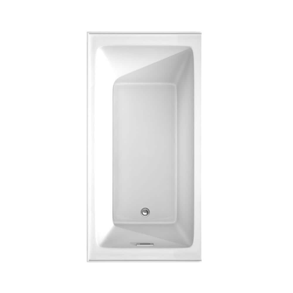 Grayley 60'' White Acrylic Alcove Soaking Bathtub