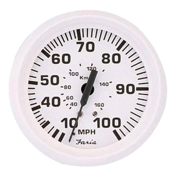 Faria Dress Speedometer (80 MPH) Pitot - 4 in., White