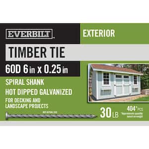 60D 6 in. Timber Tie Nails Hot Dipped Galvanized 30 lbs (Approximately 404 Pieces)