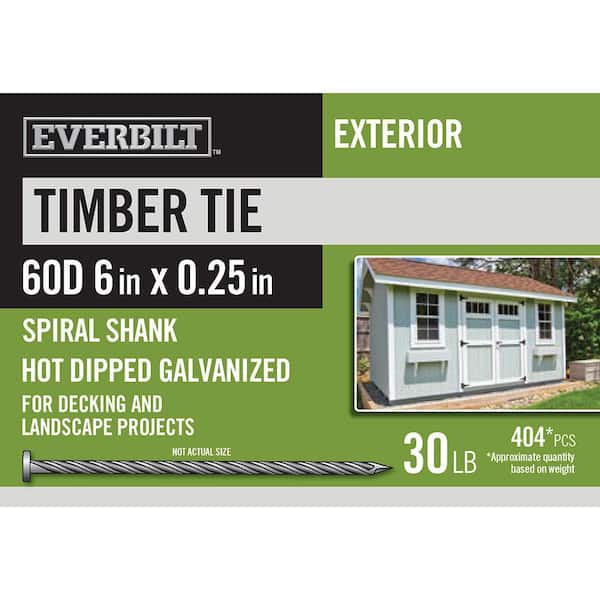 Everbilt 60D 6 in. Timber Tie Nails Hot Dipped Galvanized 30 lbs. (Approximately 360 Pieces)