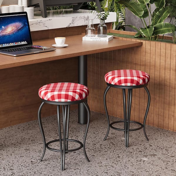 Tatayosi Country Style Metal Bar Chairs, 25.5In Counter Bar Stools