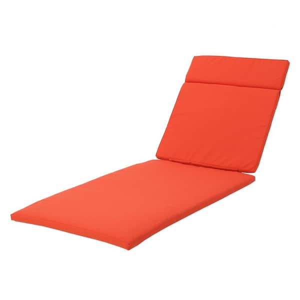 Noble House Miller Orange Outdoor Patio Chaise Lounge Cushion