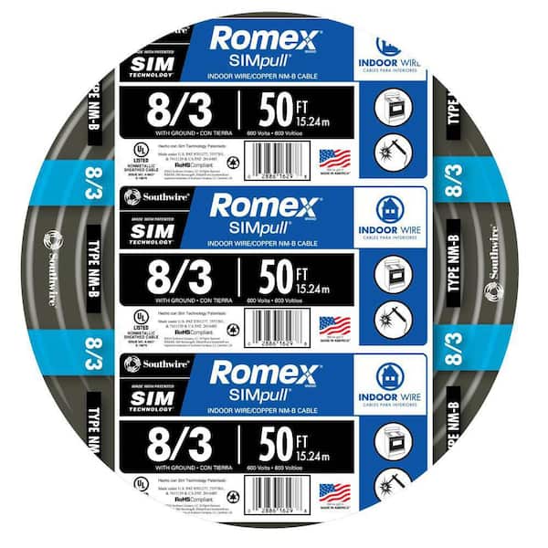 8/3 NM-B x 100' Southwire "Romex®" Electrical Cable