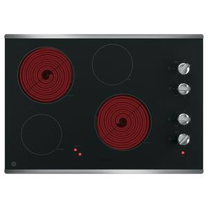 30 in. Radiant Electric Cooktop in Stainless Steel with 4 Elements including Power Boil Element