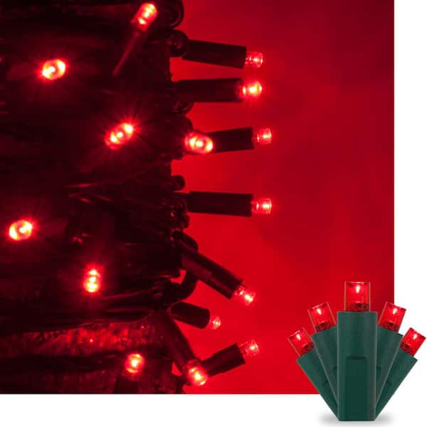 Kringle Traditions 17 ft. 50-Light Red 5 mm LED Mini Light Set