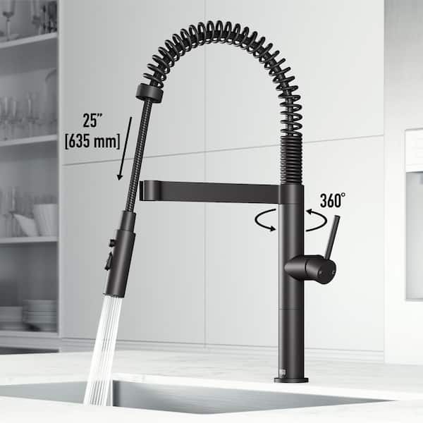 VIGO Edison Pro 20 in. Single Handle Pull Down Sprayer Kitchen