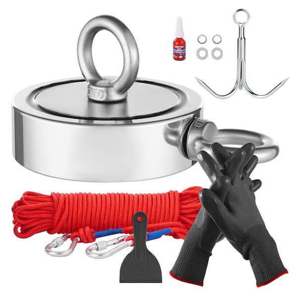 Magnet Fishing Kit, 1700 lbs. /771 kg Double-Sided Pulling Force Strong, Rare Earth Neodymium Magnetic Fishing Kit
