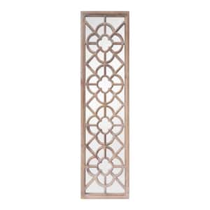 8.75 in. W x 33.875 in. H Rectangle Framed Carved Accent Wood Farmhouse Wall Mirror