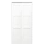 36 in. x 80 in. Birkdale Primed Bi-Parting Solid Core Molded Composite Prehung Interior French Door on 4-9/16 in. Jamb
